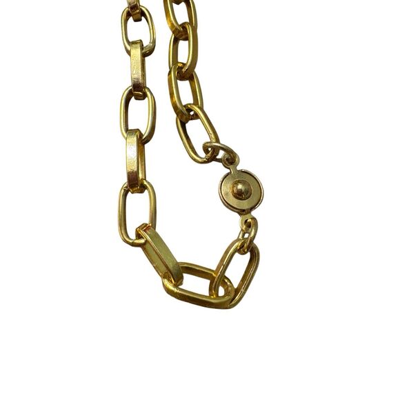 Gold Tone Chain Necklace, 16”, Paperclip Chain, NEW, Handmade - Picture 4 of 4